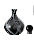 Hand Blown Black Swirl Glass Bottle Vase With Ball Stopper Luxury Tabletop Home Decorative Vase
