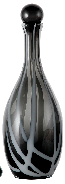 Hand Blown Black Swirl Glass Bottle Vase With Ball Stopper Luxury Tabletop Home Decorative Vase
