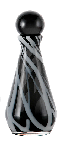 Modern Hand Blown Tapered Black Swirl Glass Bottle Vase With Ball Stopper Luxury Tabletop Home Decorative Vase